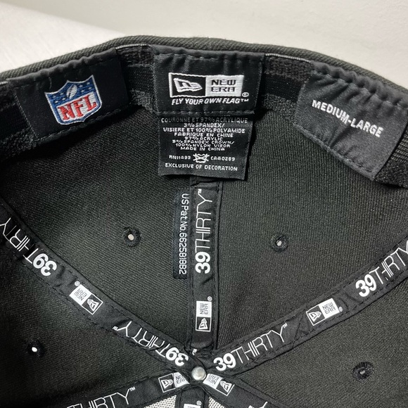 New Era Black 39THIRTY Cap. Green Bay Packers. Medium Large - Picture 3 of 3